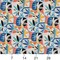 Grenada - Blue,Coral & Peach Abstract & Geometric Upholstery Fabric 54 Inches"